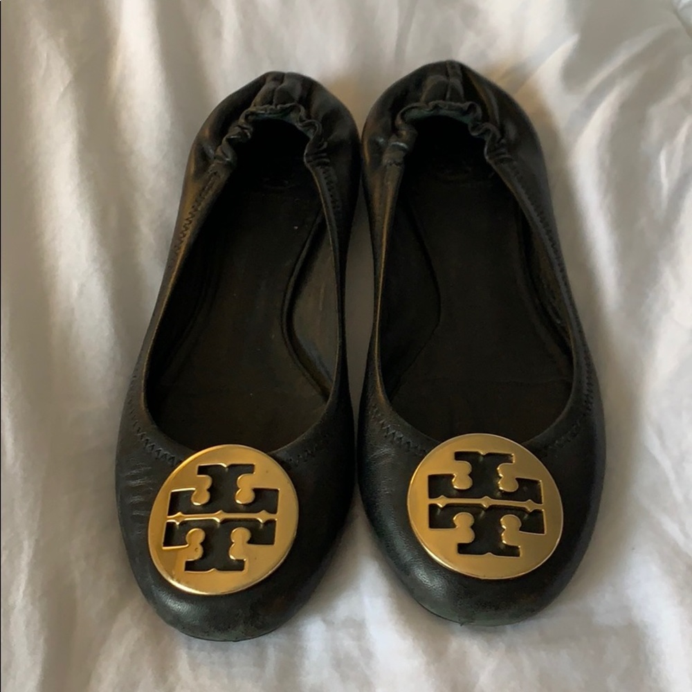 Size 7 Tory Burch black flats
